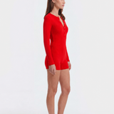 Crush Playsuit - Red