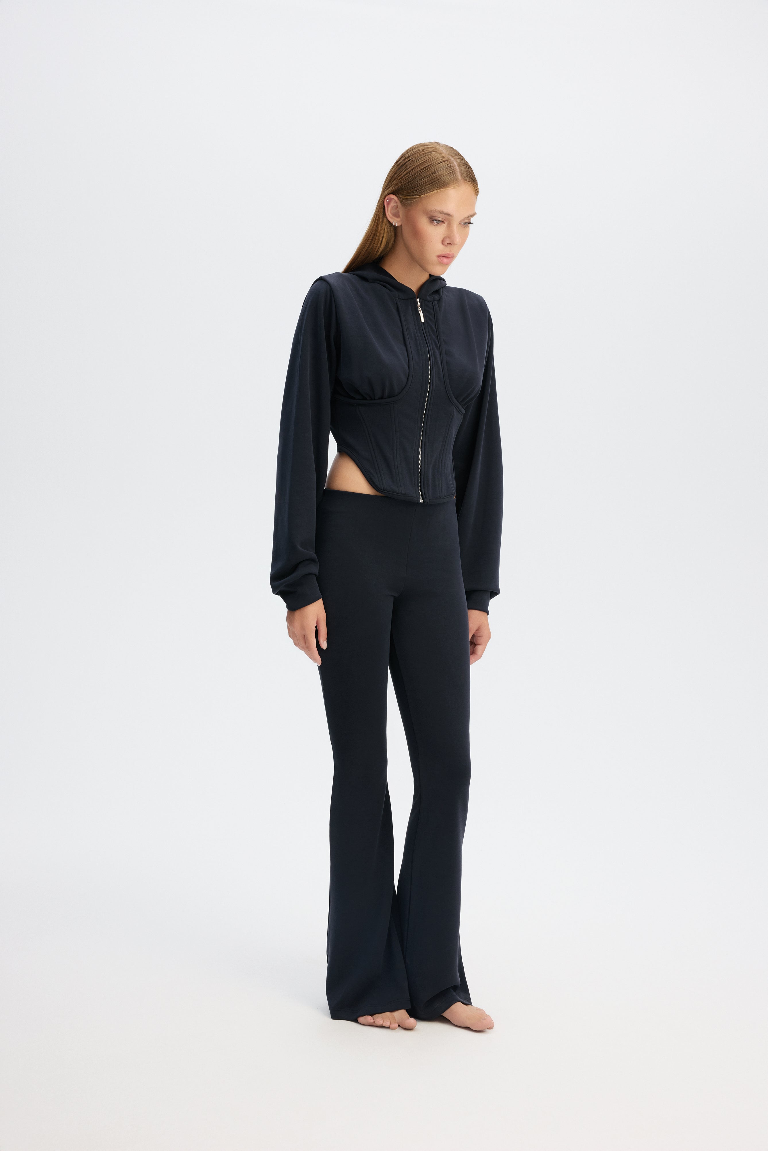 London Corset Hoodie - Black
