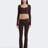 Sky Long Sleeve Top - Brown