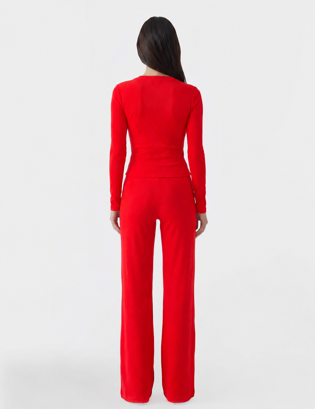 Soft Lounge Long Sleeve Top - Red